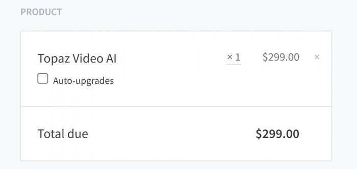 topaz video AI pricing
